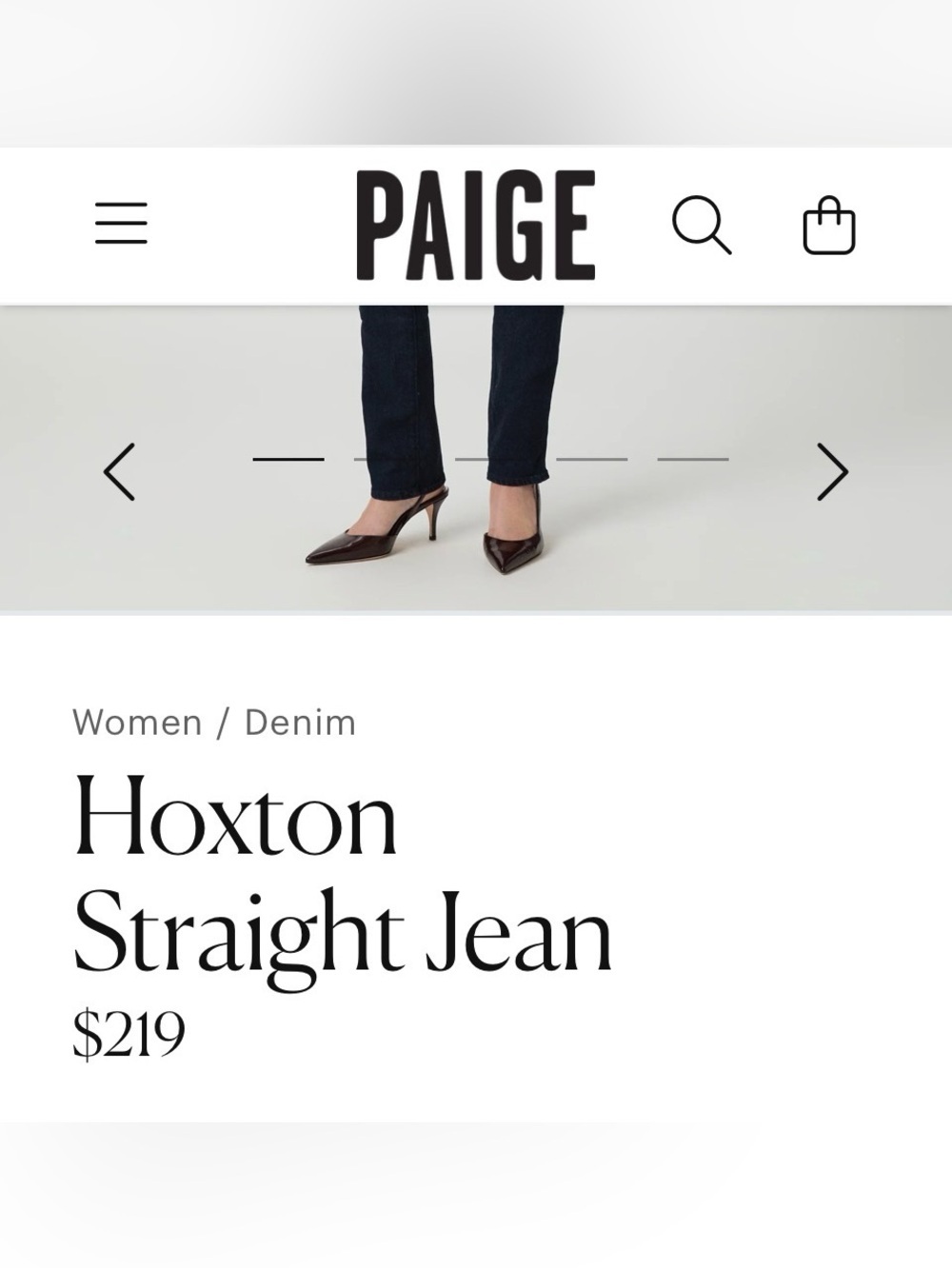 PAIGE Hoxton Straight Leg Jeans Deep Navy High Rise Transcend Vintage NWT - Picture 9 of 9